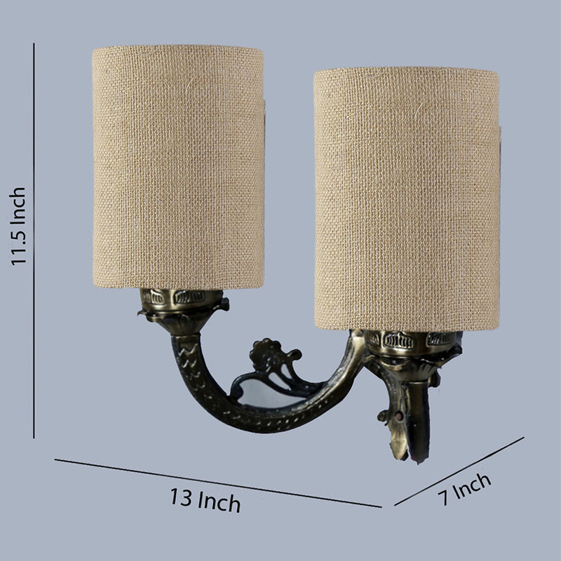 Wall Lamp - Vintage Cylindrical Duo Wall Lamp - Beige