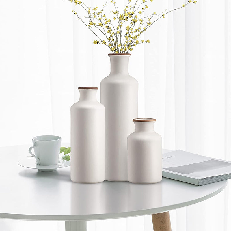 Buy Alnira Bottle Vase (White) - Set Of Three Vase from Vaaree