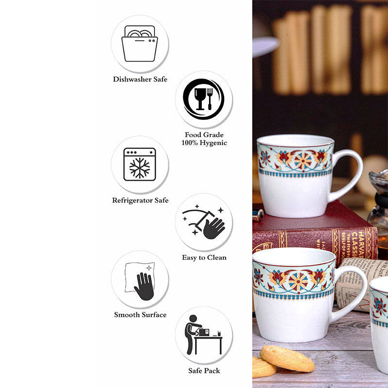 Mug & Tea Cup - Bhava Ethnic Mug (200 ML) - Set Of Six