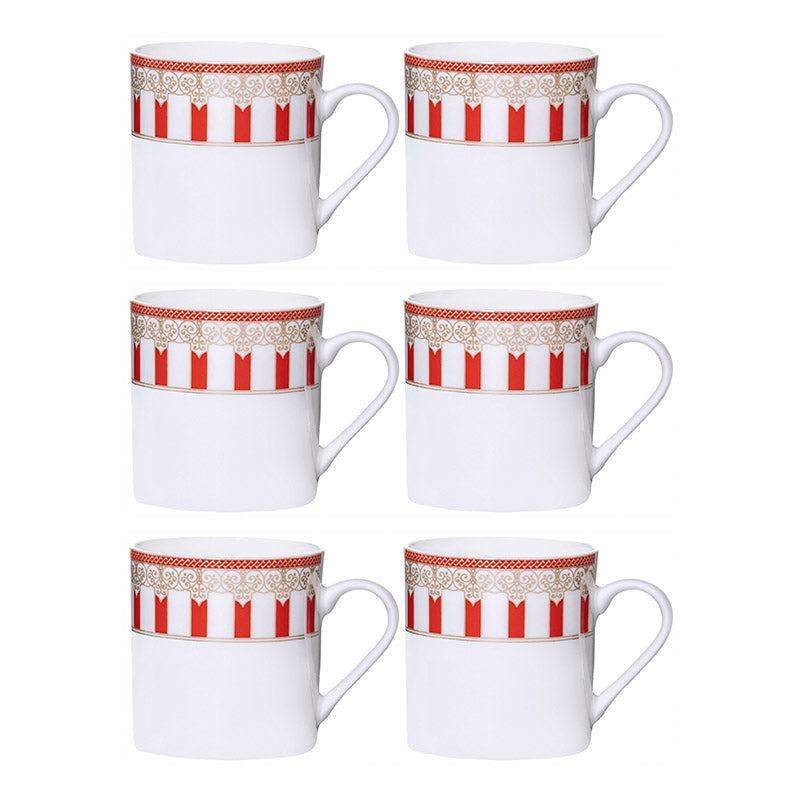 Mug & Tea Cup - Avni Ethnic Mug (210 ML) - Set Of Six