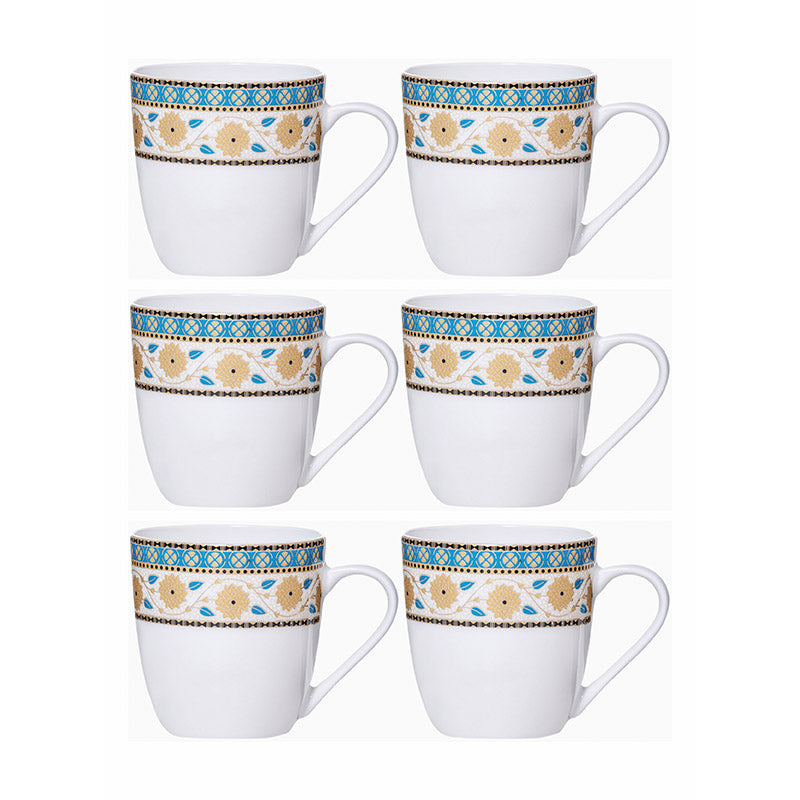 Mug & Tea Cup - Bida Floral Mug (180 ML) - Set Of Six