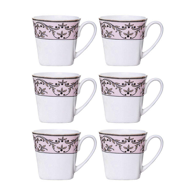 Mug & Tea Cup - Lemi Floral Mug (180 ML) - Set Of Six