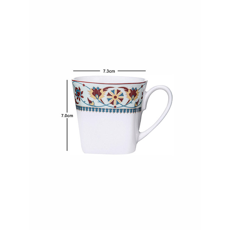 Mug & Tea Cup - Darvia Floral Mug (180 ML) - Set Of Six