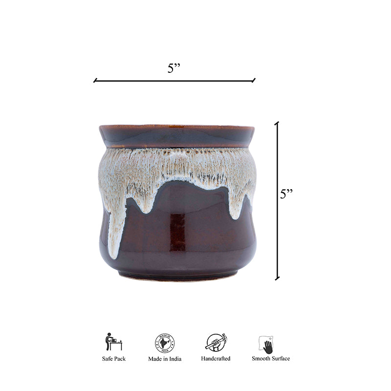 Buy Honey Drip Planter - Brown Vase from Vaaree