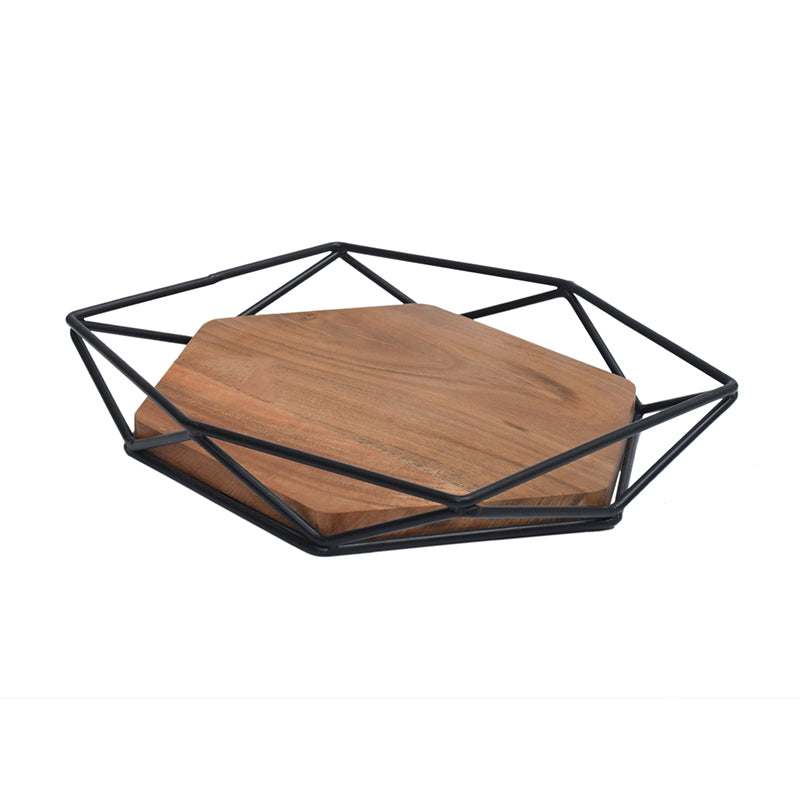 Serving Tray - Nidara Geometric Serving Tray - Black