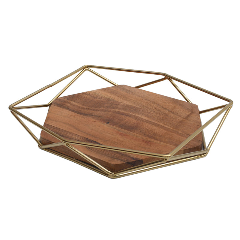 Serving Tray - Nidara Geometric Serving Tray - Golden