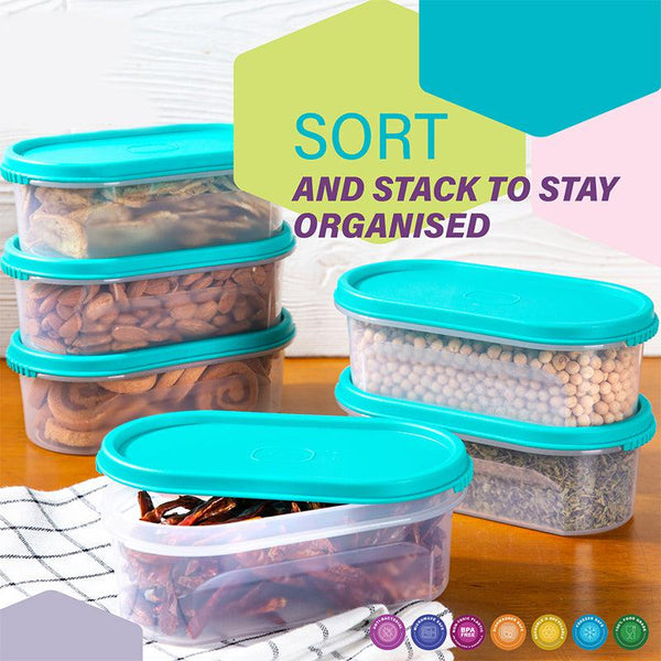 Elmera Storage Conatiner (Teal) - Set Of Twelve