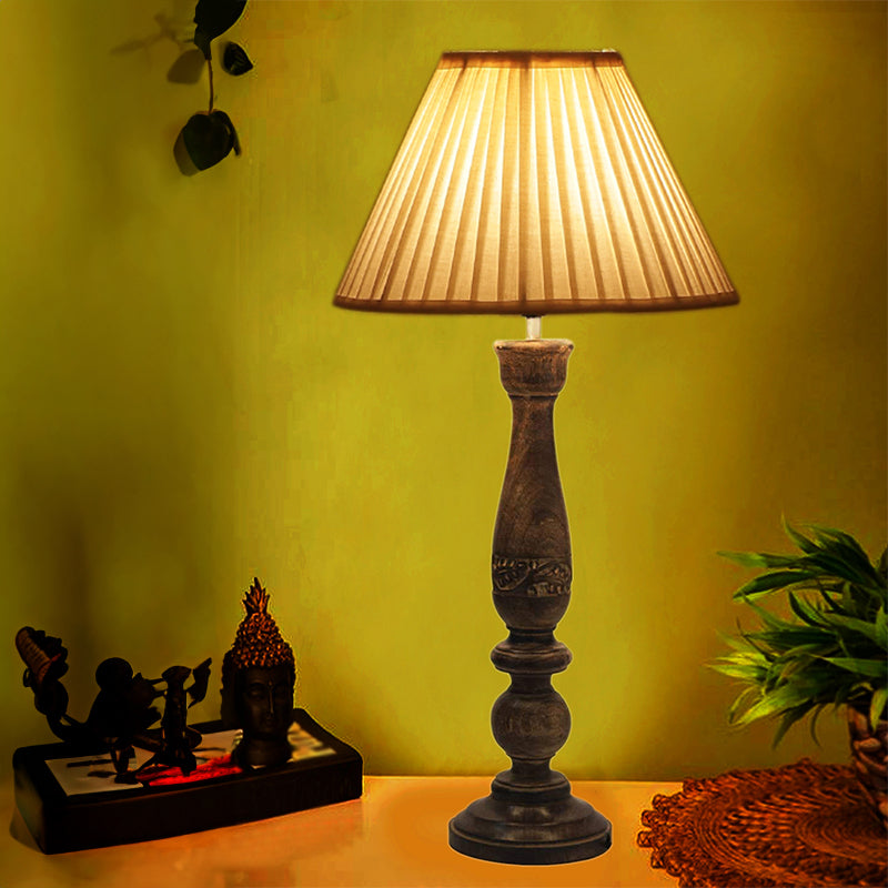 Table Lamp - Nihara Ray Wooden Table Lamp - Off White