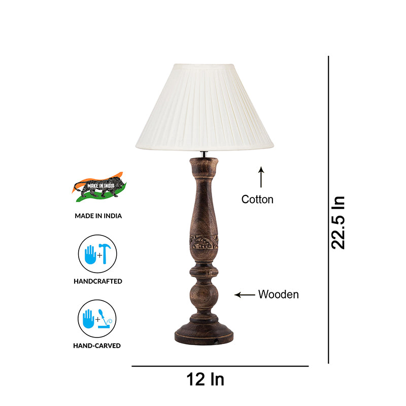 Table Lamp - Nihara Ray Wooden Table Lamp - Off White