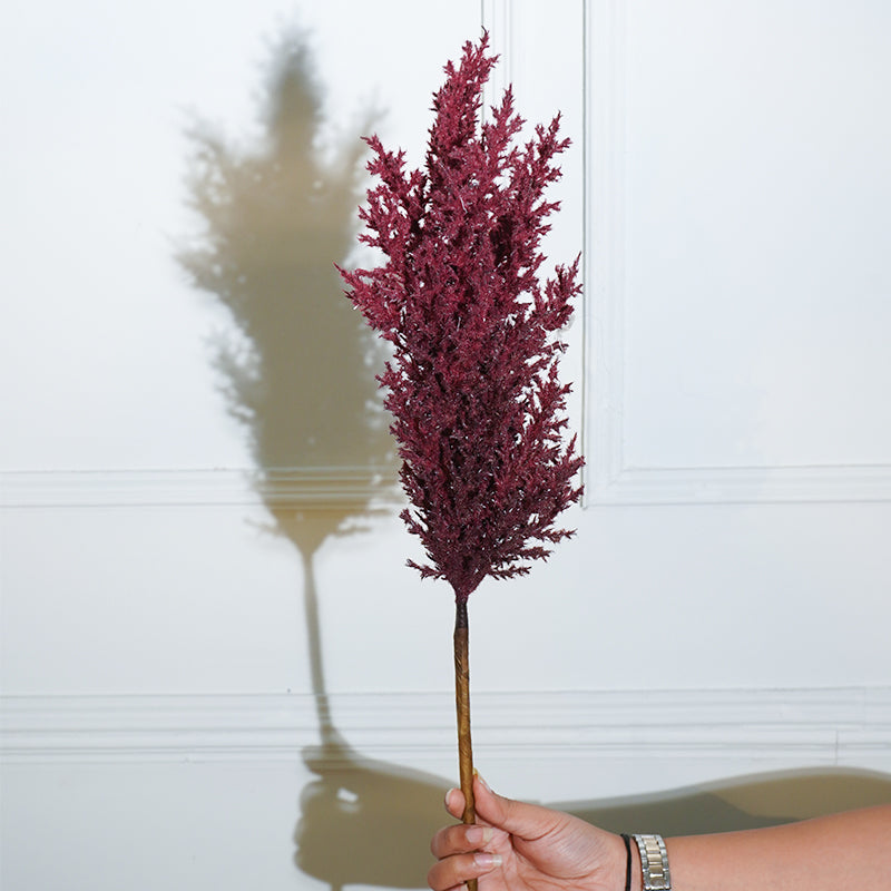 Buy Faux Sabina Millet Grass Flower Stick (Maroon) - 36 CM Artificial Flowers from Vaaree