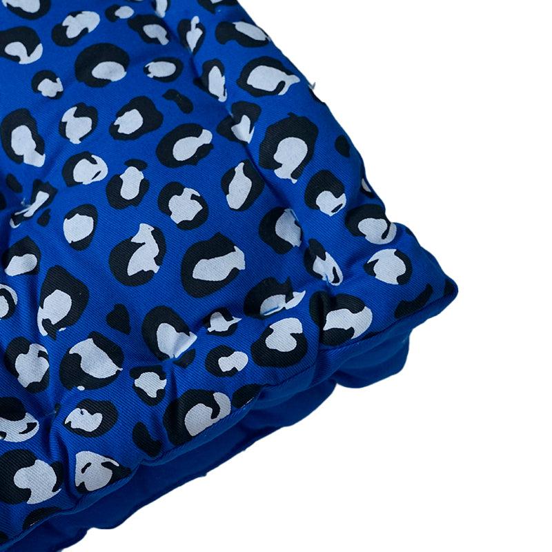 Buy Arda Leopard Print Floor Cushion (Blue) - Set Of Three Floor Cushions from Vaaree