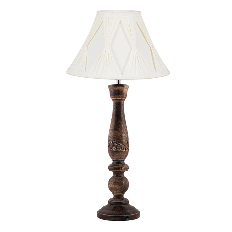 Table Lamp - Nihara Glory Wooden Table Lamp - Off White