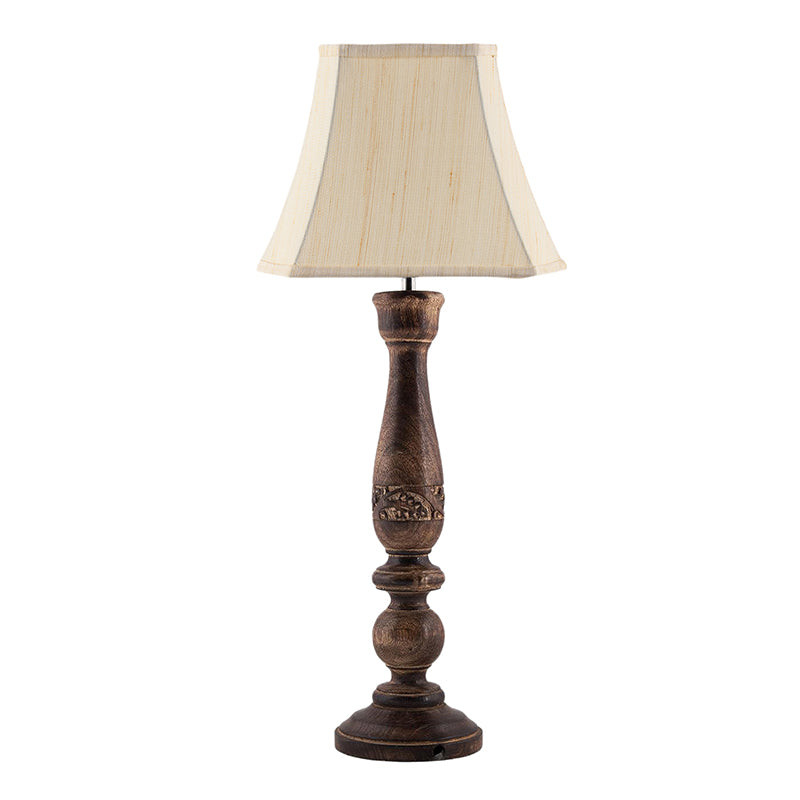 Table Lamp - Nihara Nesa Wooden Table Lamp - Off White