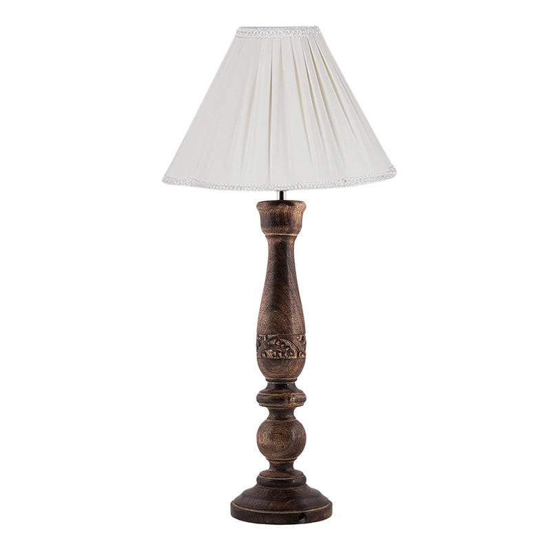 Table Lamp - Nihara Nila Wooden Table Lamp - Off White