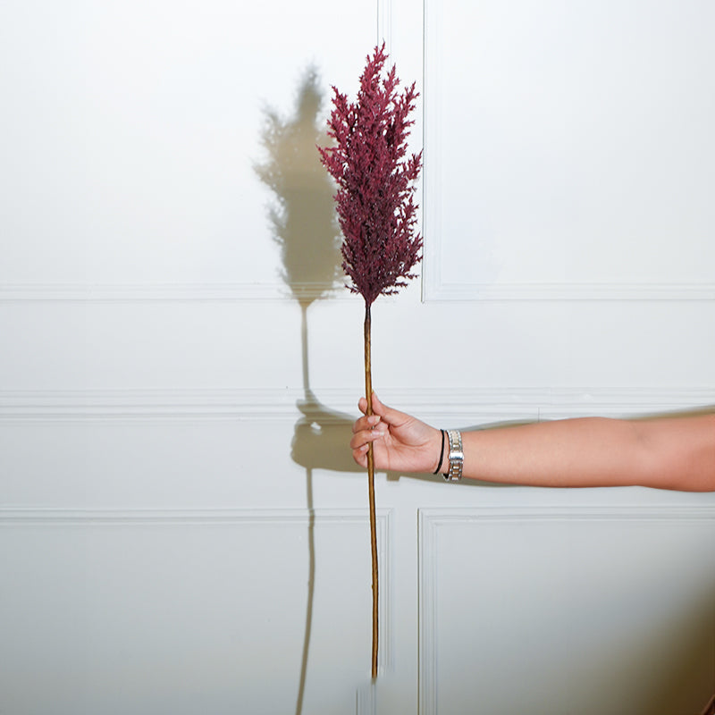 Buy Faux Sabina Millet Grass Flower Stick (Maroon) - 36 CM Artificial Flowers from Vaaree