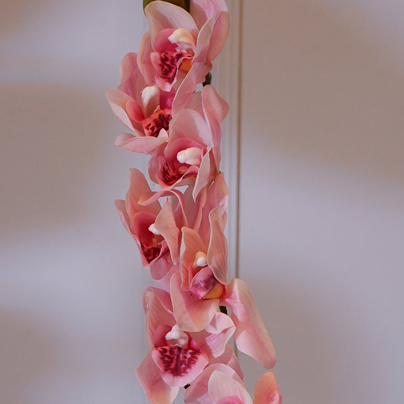 Buy Faux Silicone Orchid Cymbidium Flower Stick (Pink) - 35 CM Artificial Flowers from Vaaree