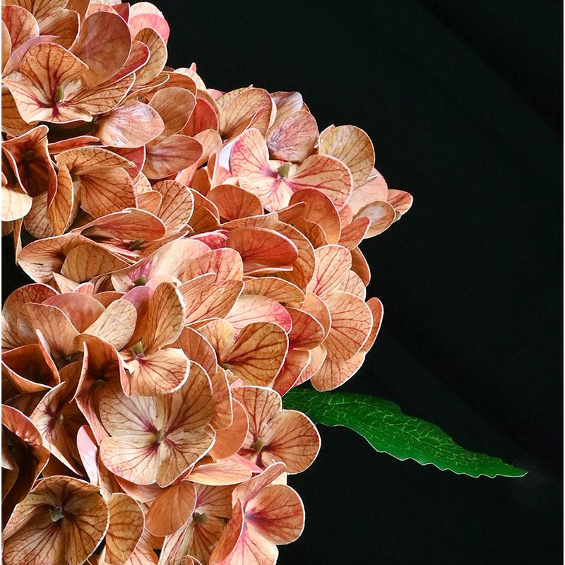 Buy Faux Everlasting Hydrangea Flower Stick - Yellow Brown Artificial Flowers from Vaaree