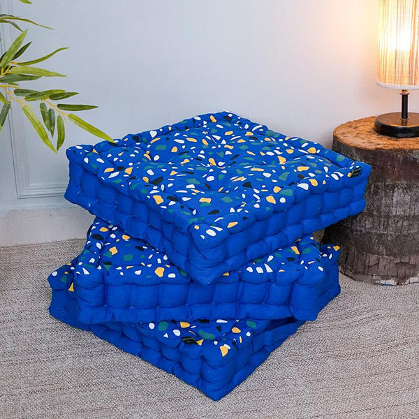 Buy Narnia Floor Cushion (Blue) - Set Of Three Floor Cushions from Vaaree