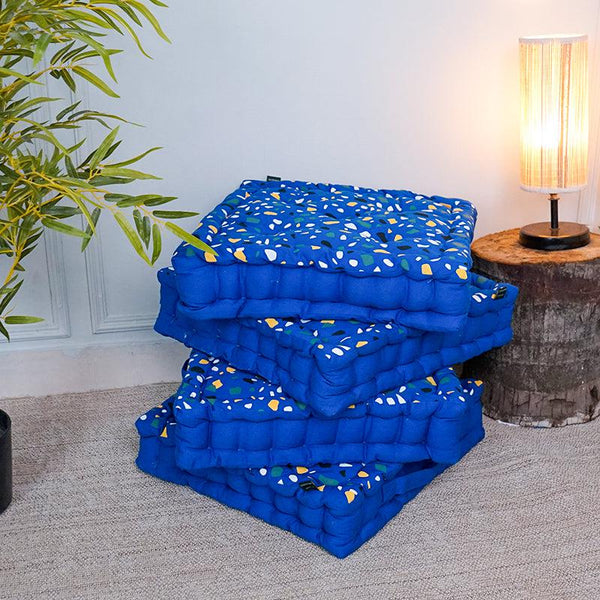 Buy Narnia Floor Cushion (Blue) - Set Of Four Floor Cushions from Vaaree