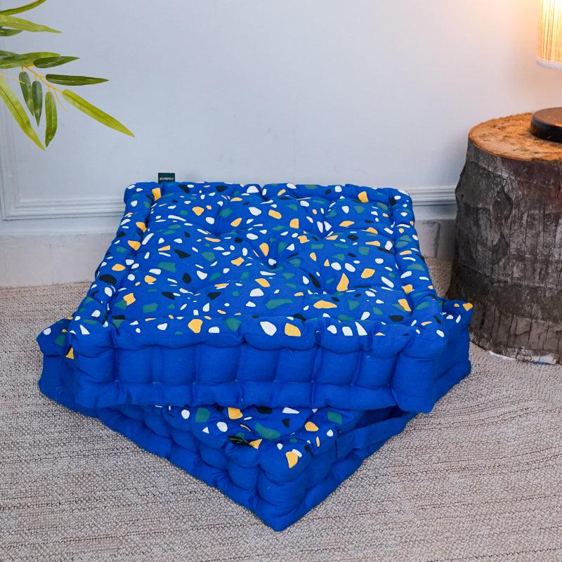 Buy Narnia Floor Cushion (Blue) - Set Of Two Floor Cushions from Vaaree