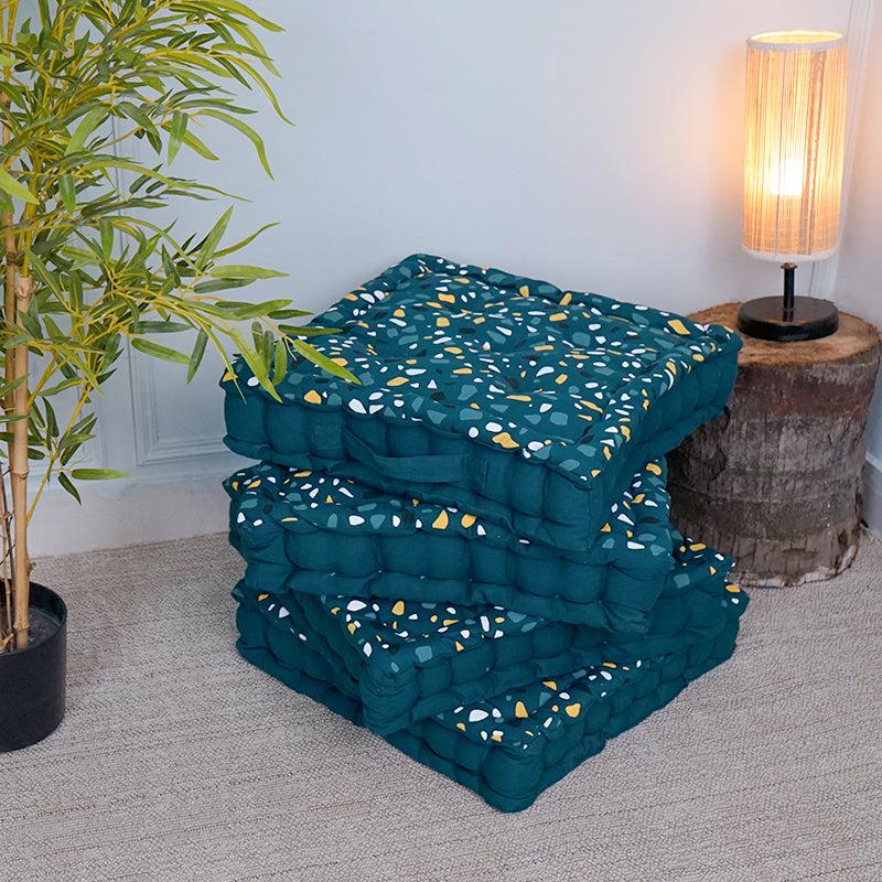 Buy Narnia Floor Cushion (Turquoise) - Set Of Four Floor Cushions from Vaaree