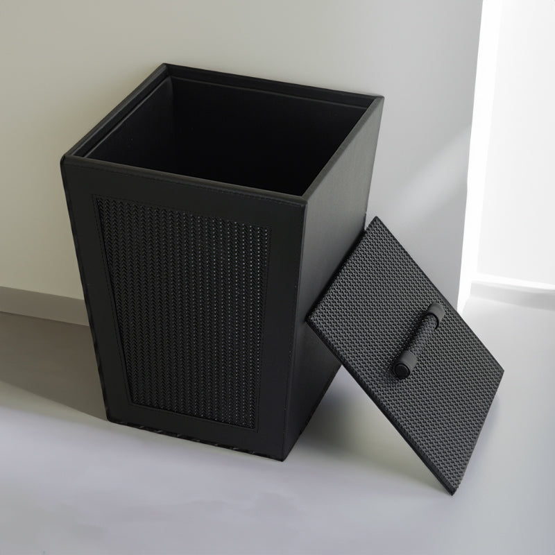 Dustbin - Strova Vegan Leather Dustbin - Black