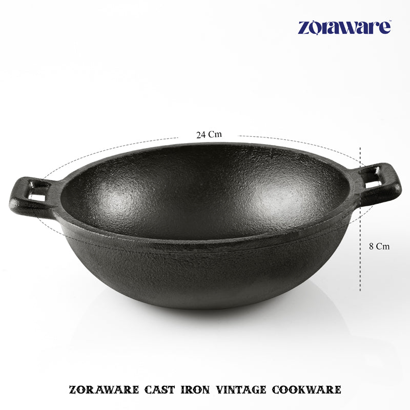 Buy Zoraware Cast Iron Kadhai- 25 CM Kadhai from Vaaree