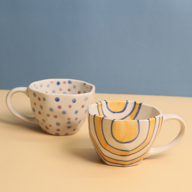 Buy Mangira Ceramic Cup (200 ML) - Set of Two Mug & Tea Cup from Vaaree