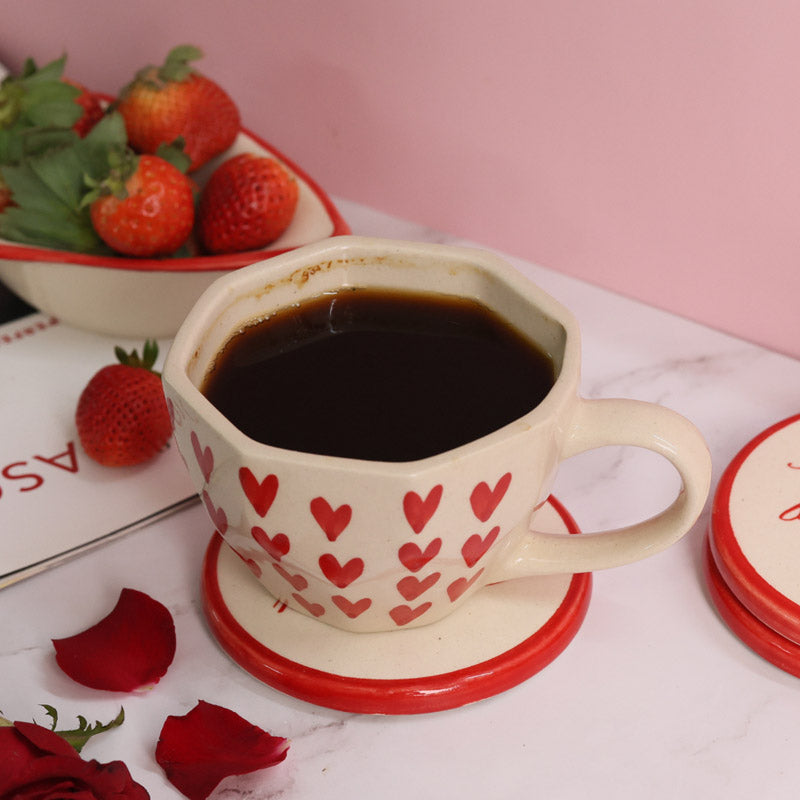 Buy Hearty Home Cup & Coaster - Two Piece Set Mug & Tea Cup from Vaaree