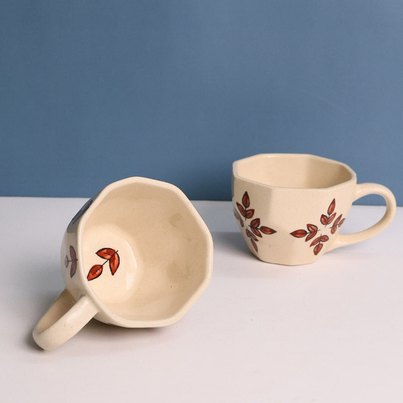 Buy Orta Ceramic Cup (200 ML) - Set of Two Mug & Tea Cup from Vaaree