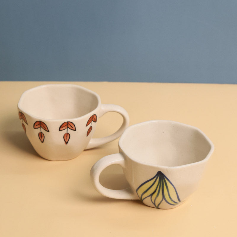 Buy Kina Ceramic Cup (200 ML) - Set of Two Mug & Tea Cup from Vaaree