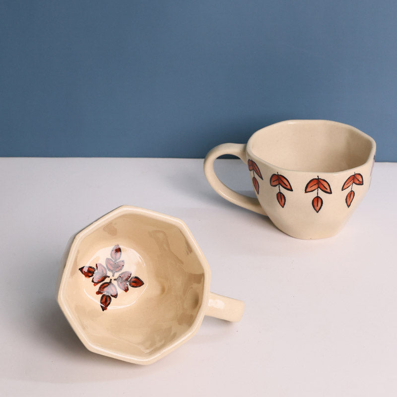 Buy Orta Ceramic Cup (200 ML) - Set of Two Mug & Tea Cup from Vaaree