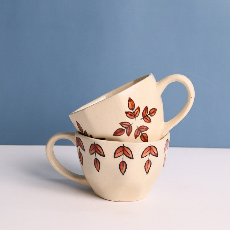 Buy Orta Ceramic Cup (200 ML) - Set of Two Mug & Tea Cup from Vaaree