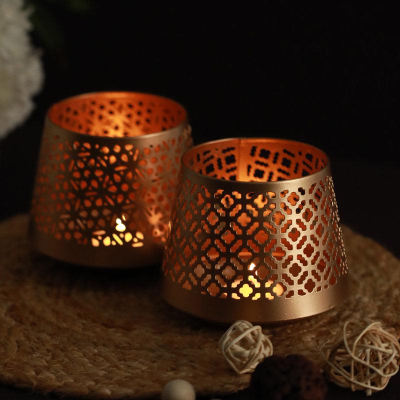 Buy Aintza Tealight Candle Holder - Set Of Two Tea Light Candle Holders from Vaaree