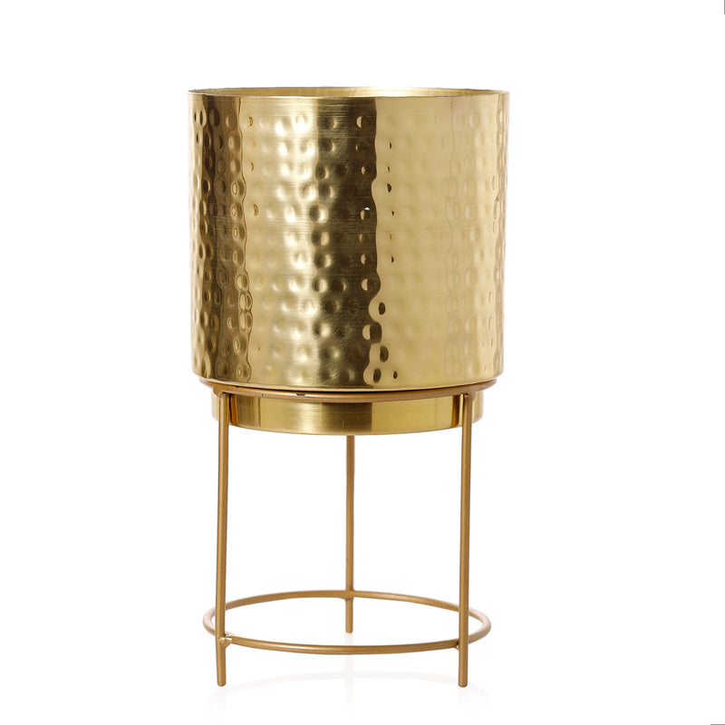 Buy Hemera Raagi Hammered Planter - Gold Pots & Planters from Vaaree