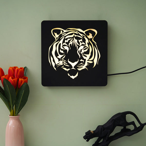 Wall Lamp - Tiger Face Wooden LED Wall Lamp