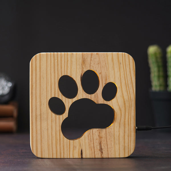 Table Lamp - Pawsome Wooden LED Table Lamp