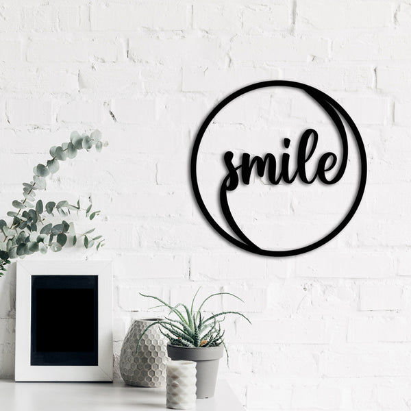 Wall Accents - Smile Circle Typography Wall Art