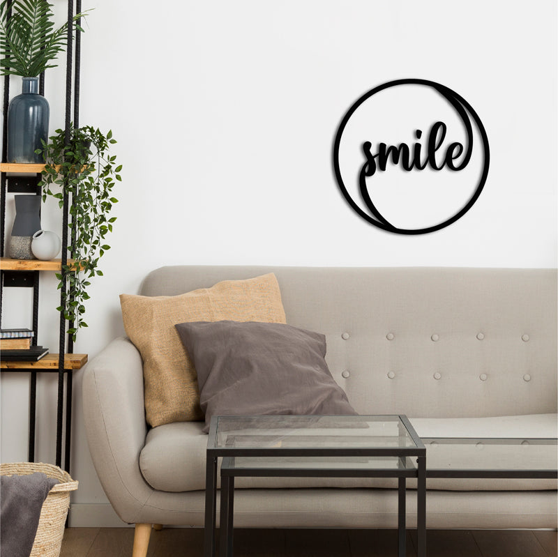 Wall Accents - Smile Circle Typography Wall Art