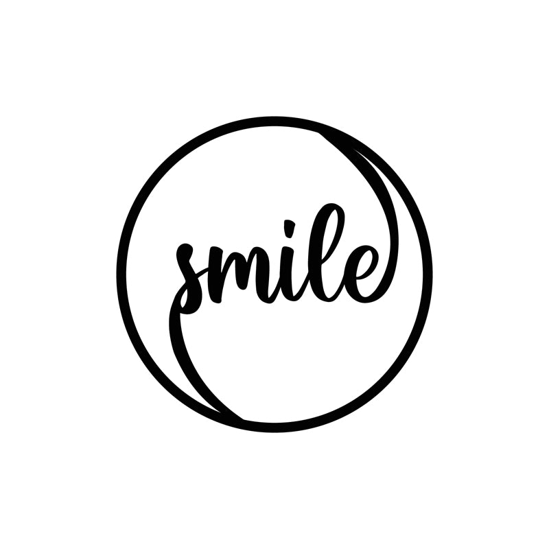 Wall Accents - Smile Circle Typography Wall Art