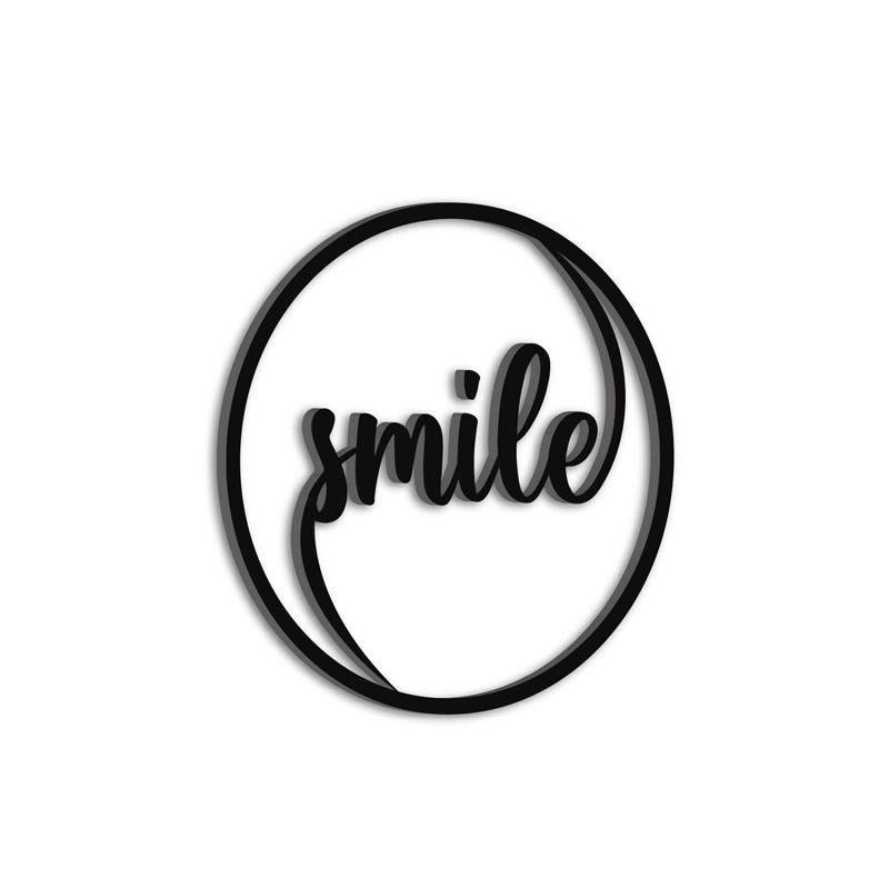 Wall Accents - Smile Circle Typography Wall Art