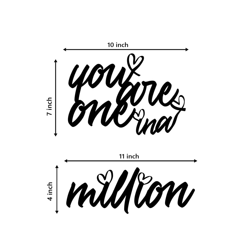 Wall Accents - One In A Million Typography Wall Art