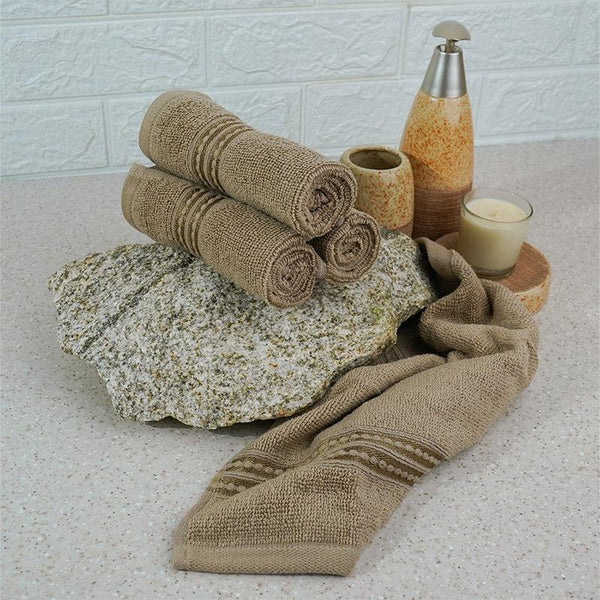 Buy Micro Cotton LuxeDry Solid Face Towel (Brown) - Set Of Four Hand & Face Towels from Vaaree