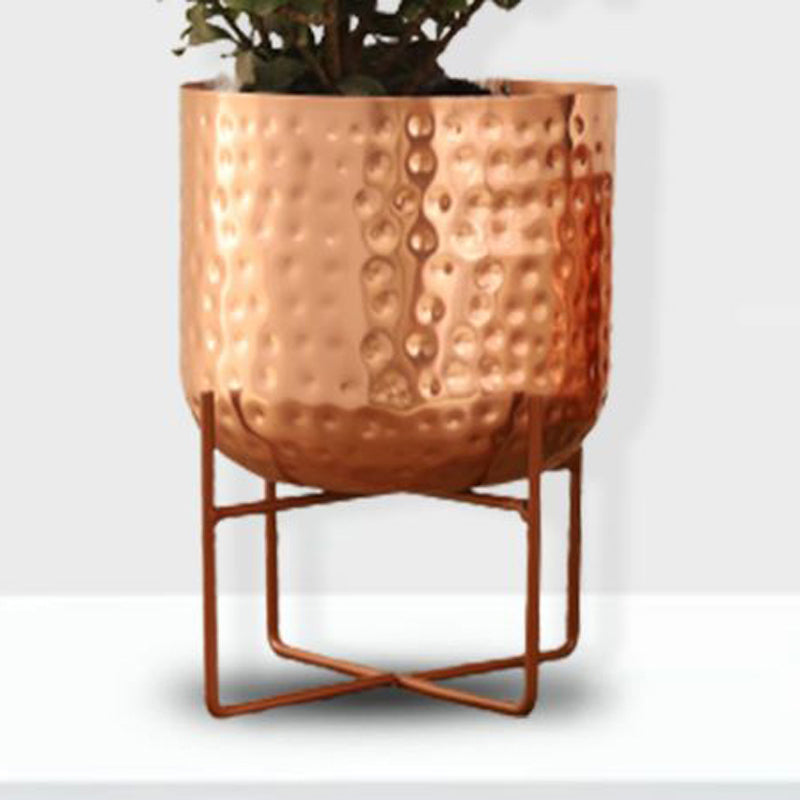 Buy Zeren Olive Hammered Planter - Rose Gold Pots & Planters from Vaaree