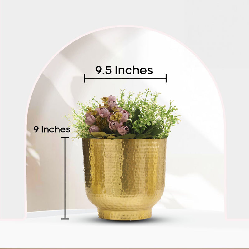 Buy Edo Hammered Golden Planter - Gold Pots & Planters from Vaaree