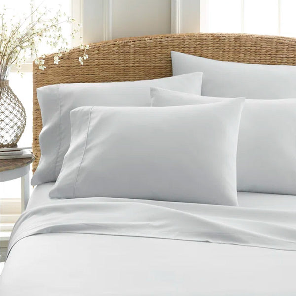 Sofia Egyptian Cotton Solid Bedsheet - White