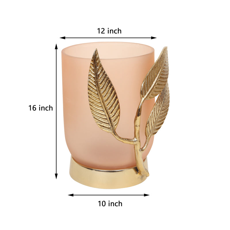 Buy Gemma Glass Vase - Peach & Gold Vase from Vaaree