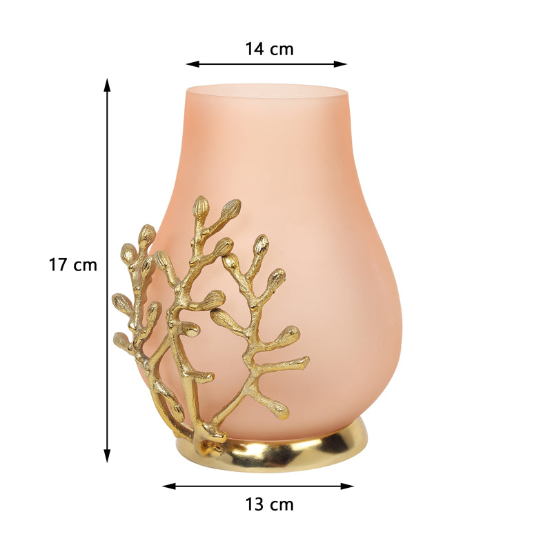 Buy Roscoe Branched Glass Vase - Peach Vase from Vaaree