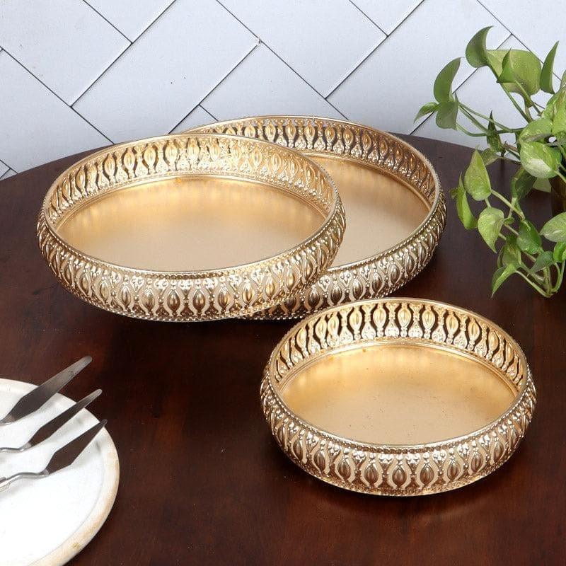 Buy Jainam Round Organizer - Set Of Three Accent Bowls & Trays from Vaaree