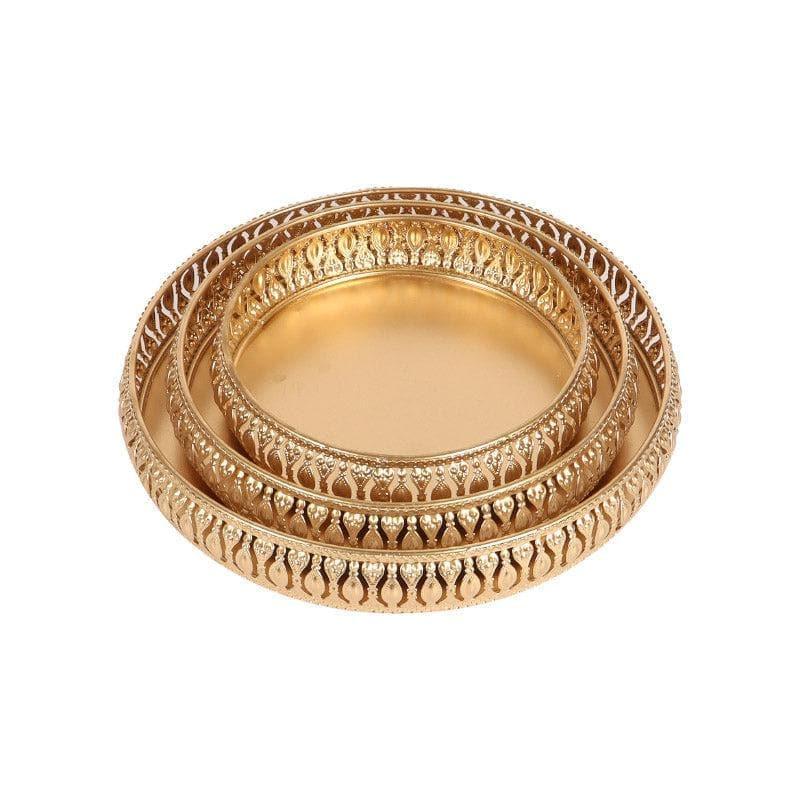 Buy Jainam Round Organizer - Set Of Three Accent Bowls & Trays from Vaaree